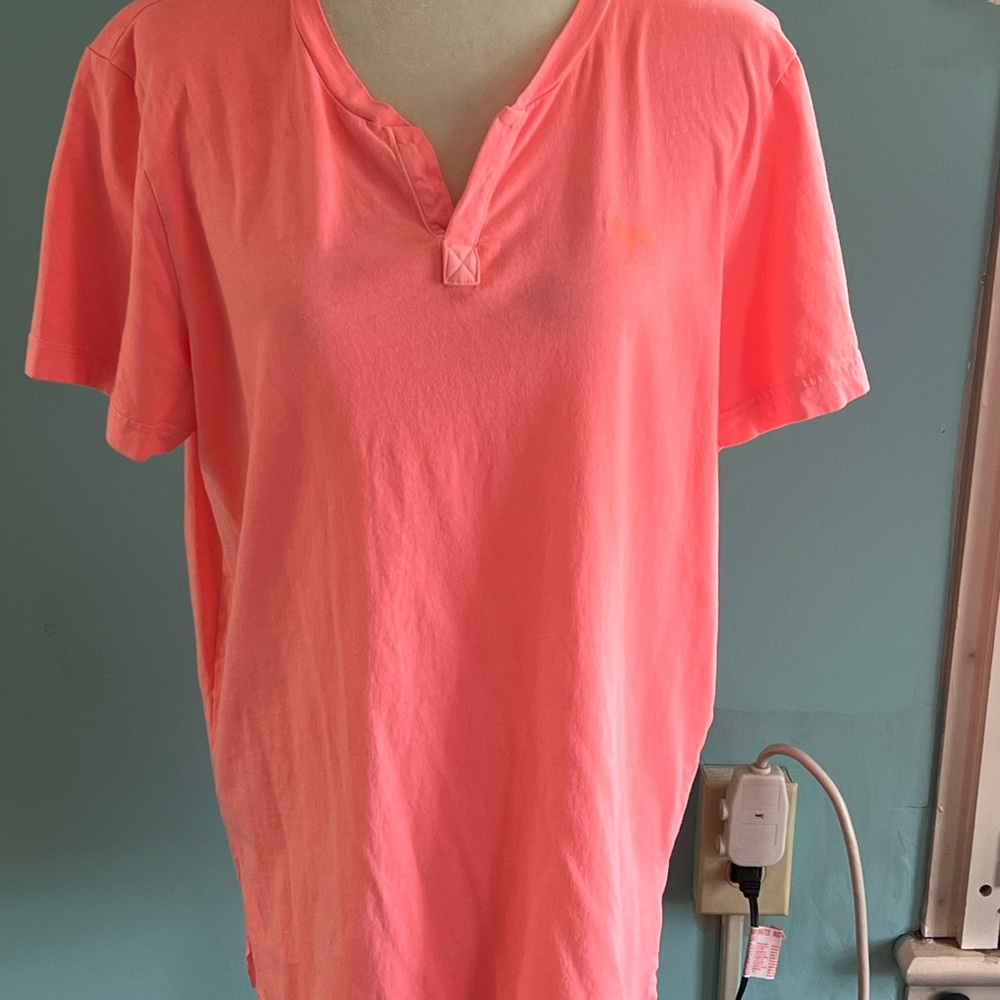 Victoria’s Secret PINK Coral Garment Dyed Tee Size Large